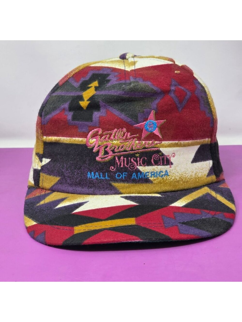 Vintage Gatlin Brothers Mall Of America Aztec Print Adjustable Hat